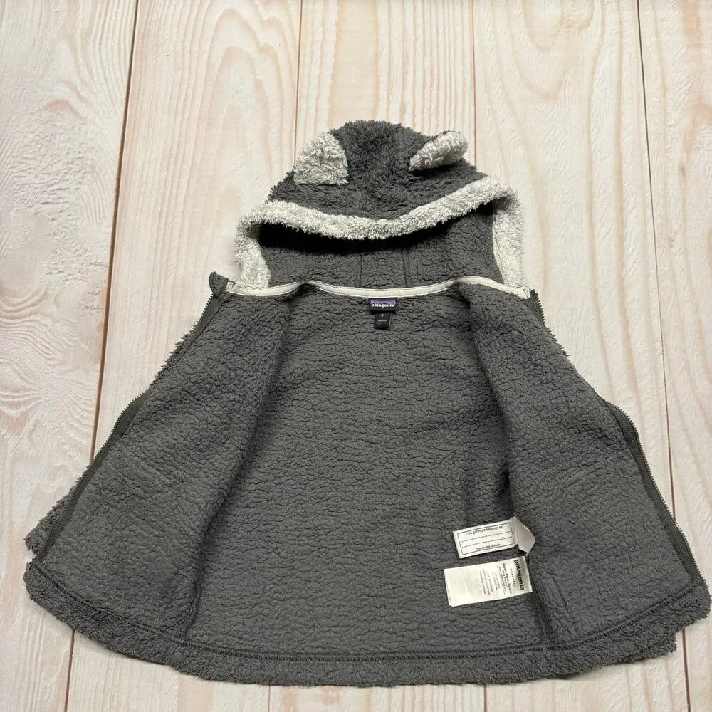 Patagonia Baby Toddler 3T Furry Friends Fleece Hoodie Toddler Bear Cub Ears - Picture 6 of 8